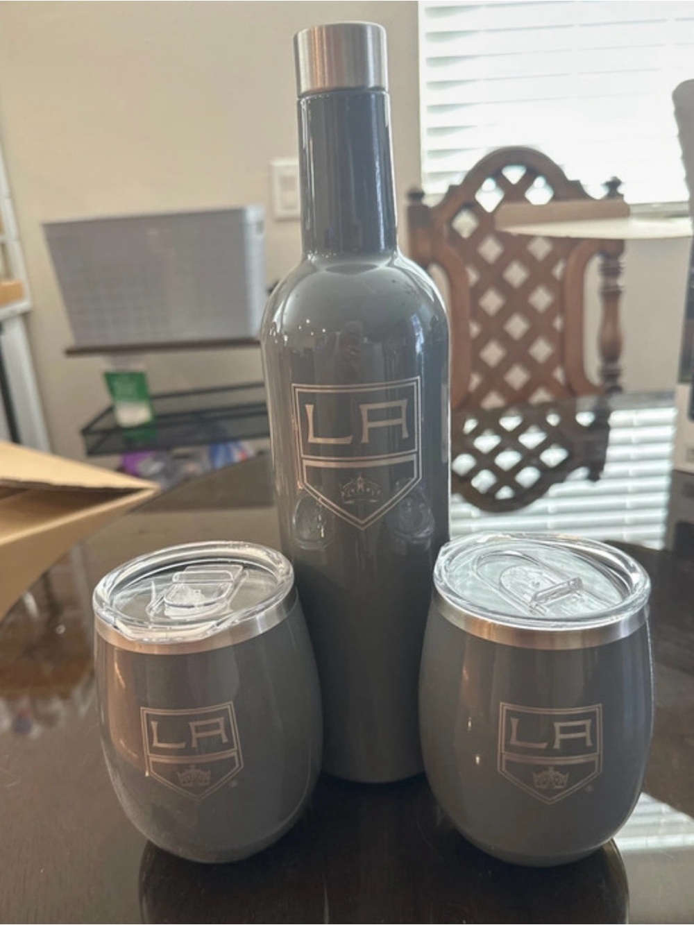 LA Kings Gray BruMate Stainless Steel Wine Bottle and 2 Tumbler Set